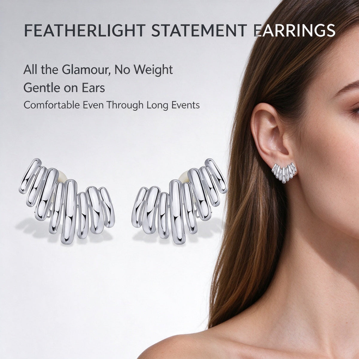 ✨  Gold-Plated Ear Climber Earrings – Elegant Ear Cuff Style