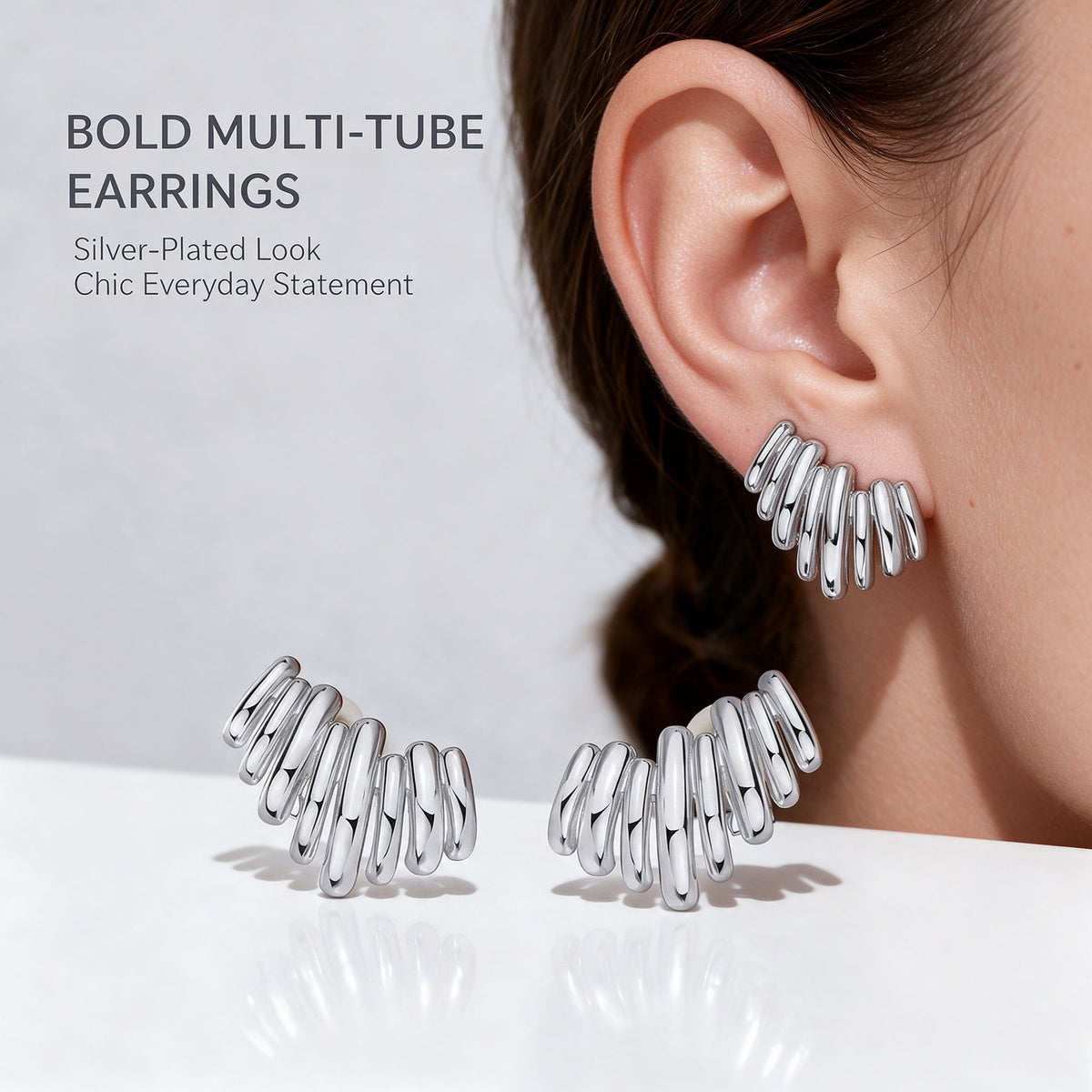 ✨  Gold-Plated Ear Climber Earrings – Elegant Ear Cuff Style