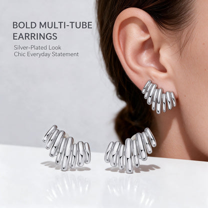 ✨  Gold-Plated Ear Climber Earrings – Elegant Ear Cuff Style
