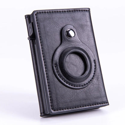One-Push Card Access Wallet with RFID & AirTag Holder