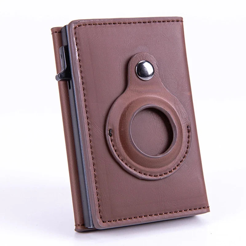 One-Push Card Access Wallet with RFID & AirTag Holder