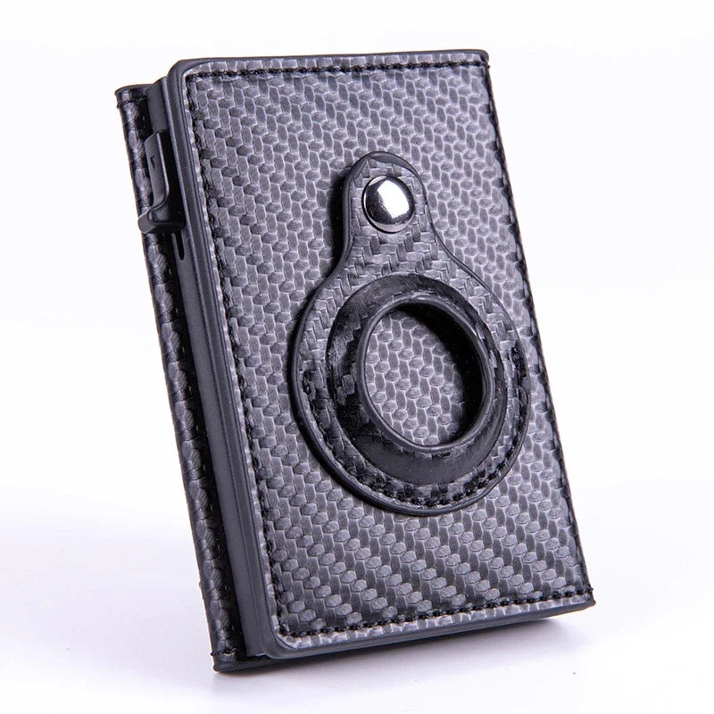 One-Push Card Access Wallet with RFID & AirTag Holder