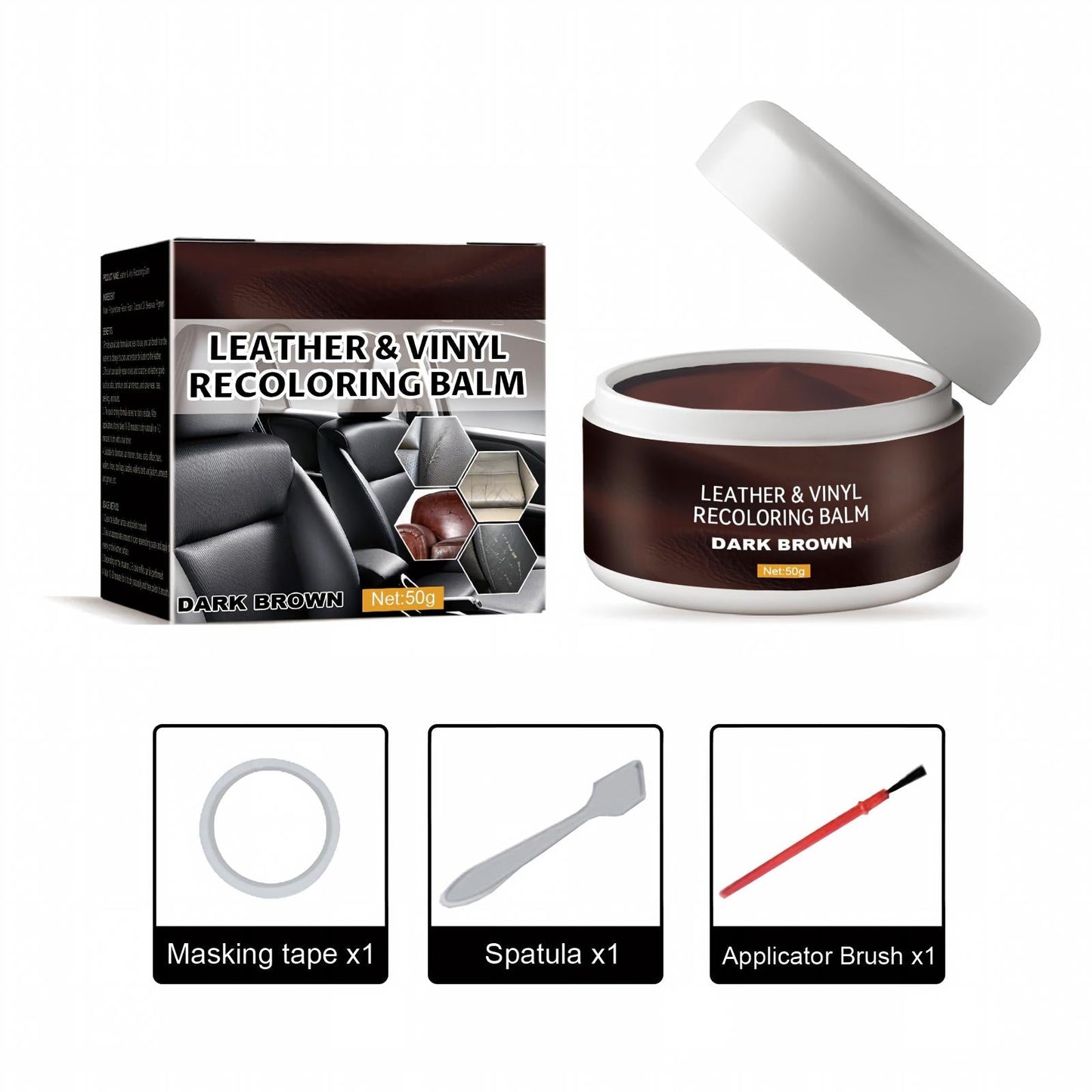 Magic Leather Color Restorer & Repair Paste for Couches, Car Seats and Bags