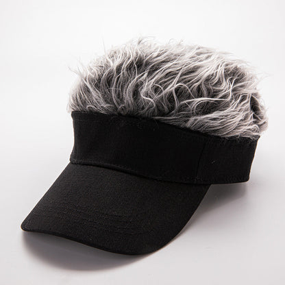 Novelty Spiked Hair Visor Cap