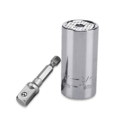 The Ultimate Universal Socket Tool – Instantly Grips Any Shape (7-19mm) with Power Drill Adapter