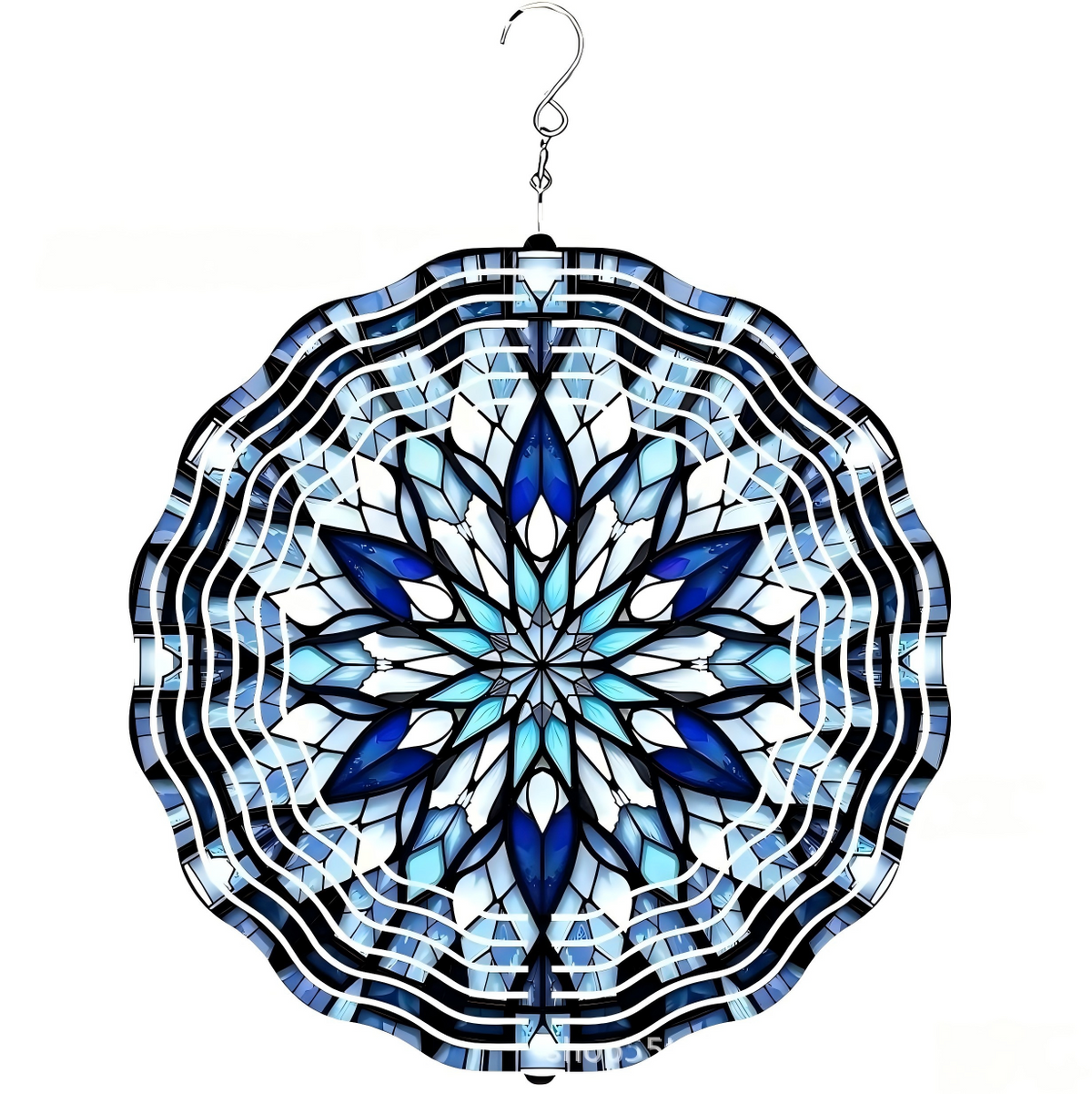 🌀 12-Inch Mandala Peacock 3D Kinetic Wind Spinner