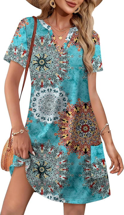 Casual V-Neck Summer Vacation Dress 👗✨