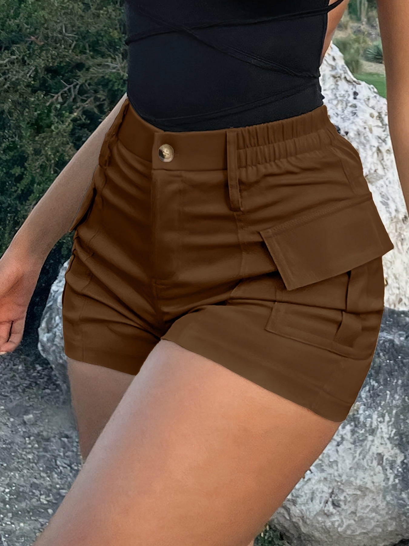 Women's High-Waisted Mini Cargo Shorts (3-Pack)
