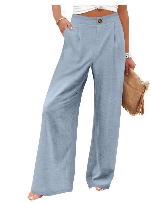 Women's High-Waisted Cotton Linen Wide-Leg Pants（Buy 2 Free Shipping）