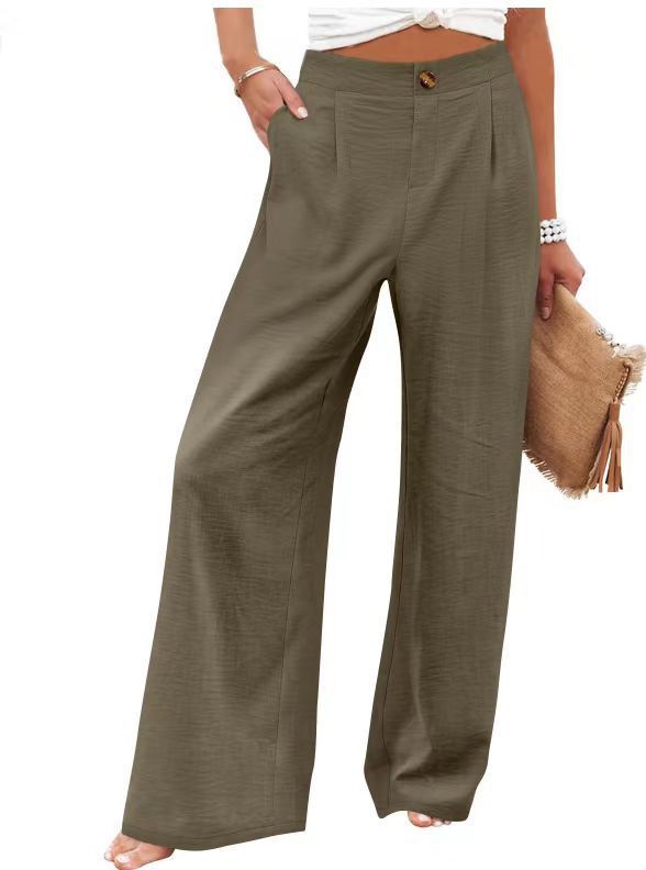 Women's High-Waisted Cotton Linen Wide-Leg Pants（Buy 2 Free Shipping）