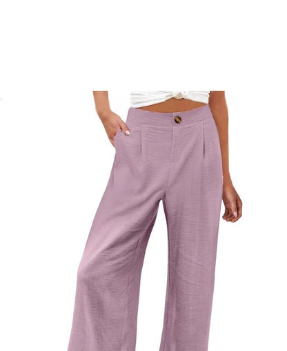 Women's High-Waisted Cotton Linen Wide-Leg Pants（Buy 2 Free Shipping）