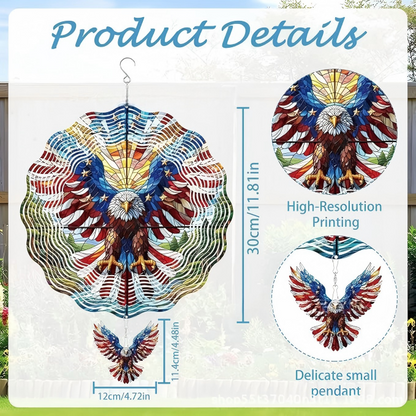 🌀 12-Inch Mandala Peacock 3D Kinetic Wind Spinner