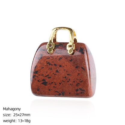 🔮 Mini Natural Crystal Handbag Charms – Lucky Aura Energy DIY Jewelry Pendants ✨