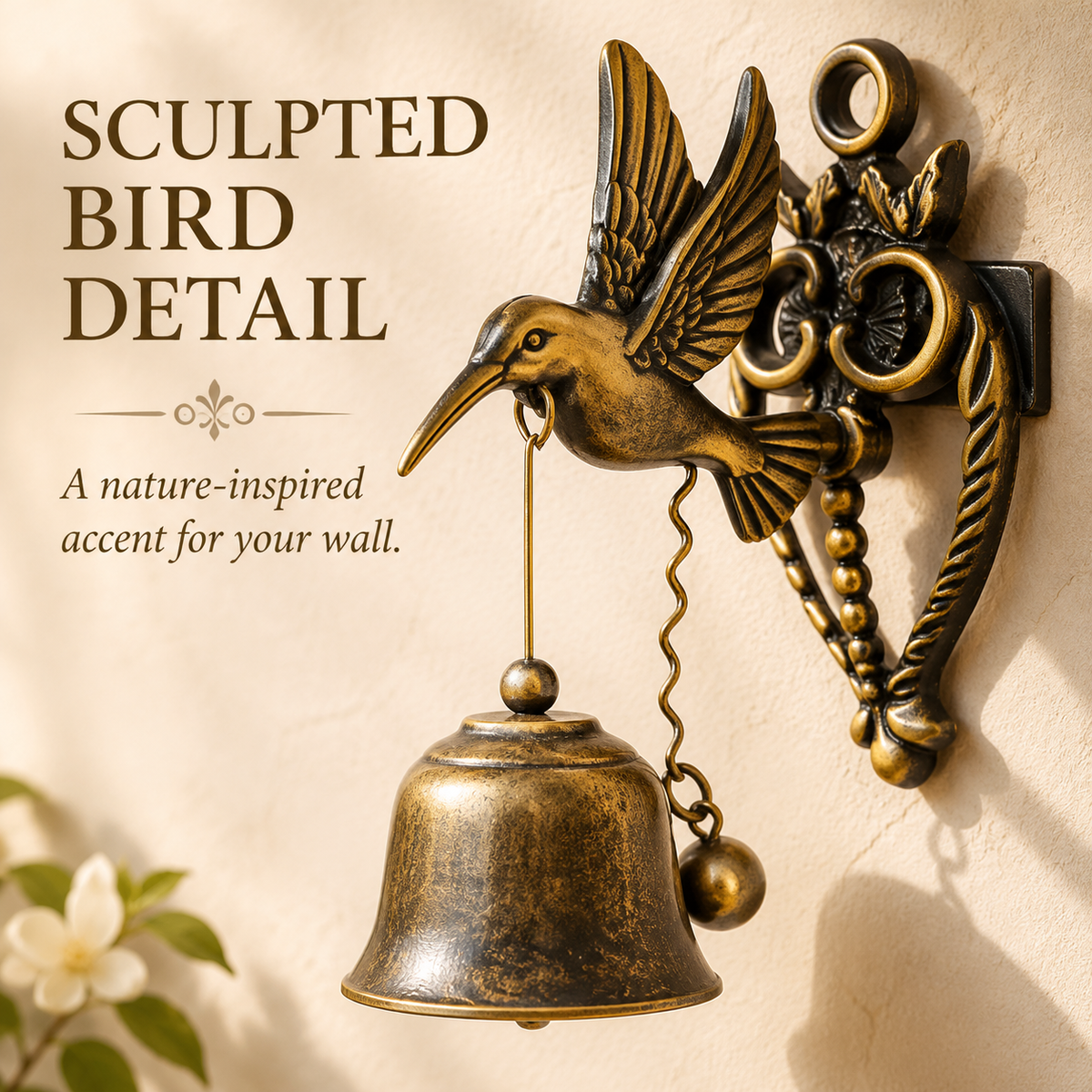 🔔 Vintage Animal Wall Bell – Rustic Bronze-Style Accent for Doors, Porches & Gardens 🌿