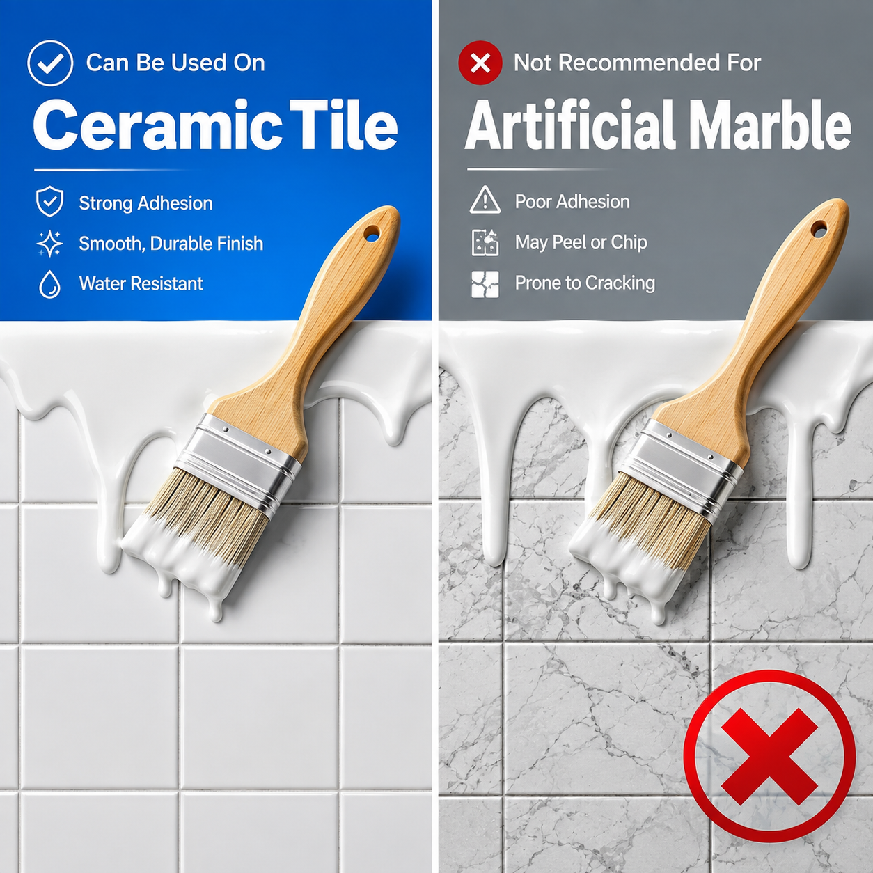 🎨 Water-Based Tile Recoloring Paint – Bathroom Ceramic & Glass Refresh