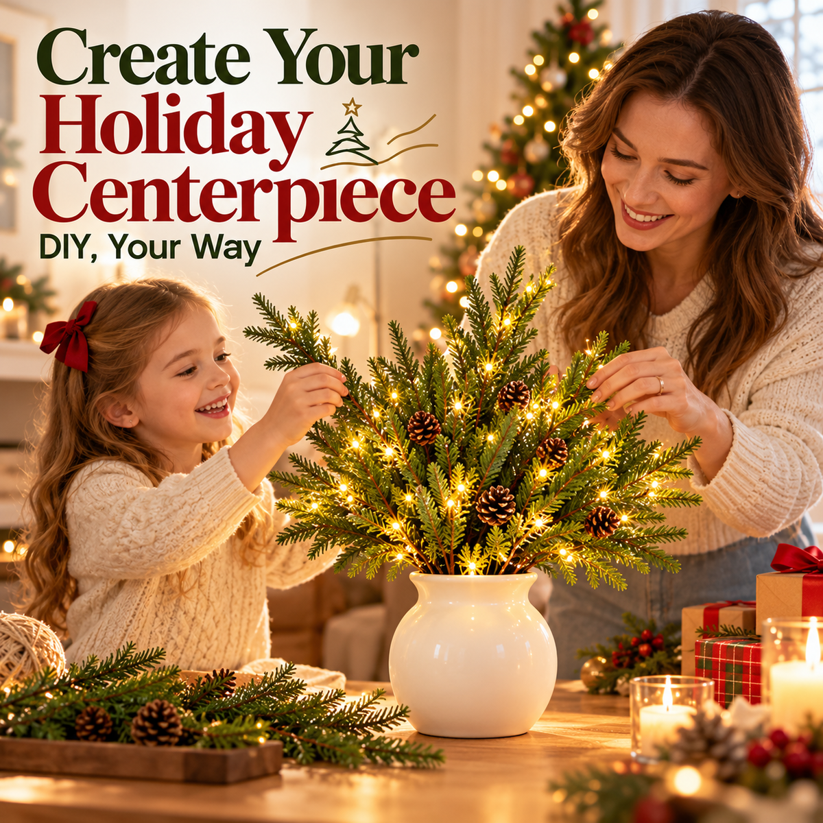 🎄 Artificial Pine Branches – DIY Christmas Greenery & Holiday Decor