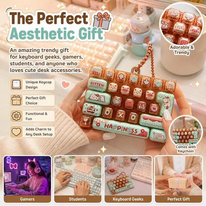 🐱26-Key Mini Fidget Keyboard Keychain