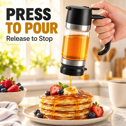 300 mL Press-to-Pour Honey & Syrup Glass Dispenser