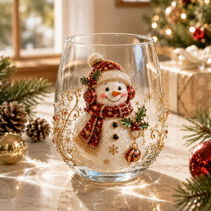 🎄 Luxury Christmas Glass Art Cup – Festive Holiday Drinkware & Premium Gift for Christmas 🎁✨