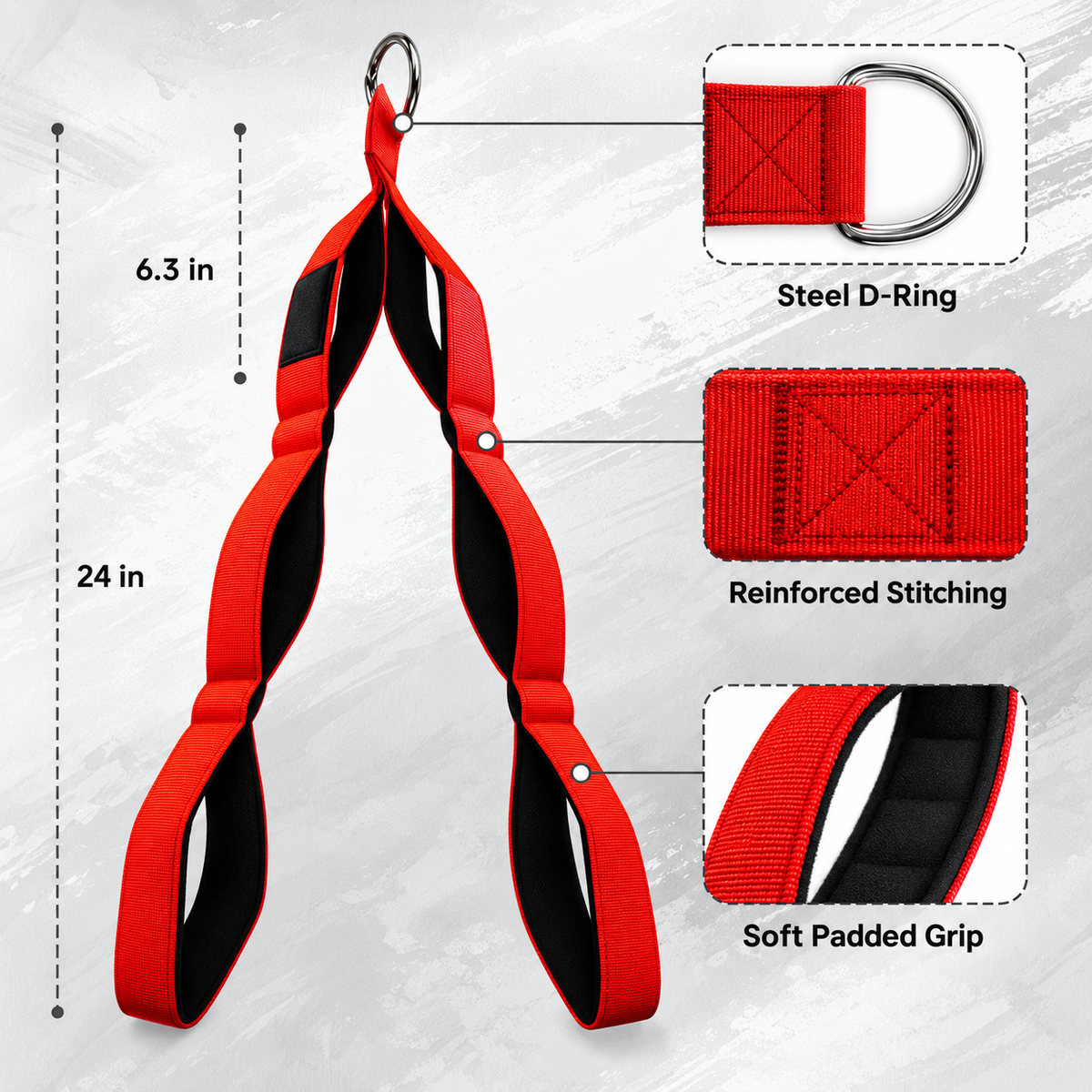 🔥 Heavy-Duty Triceps Rope Cable Attachment for Gym Workout 💪