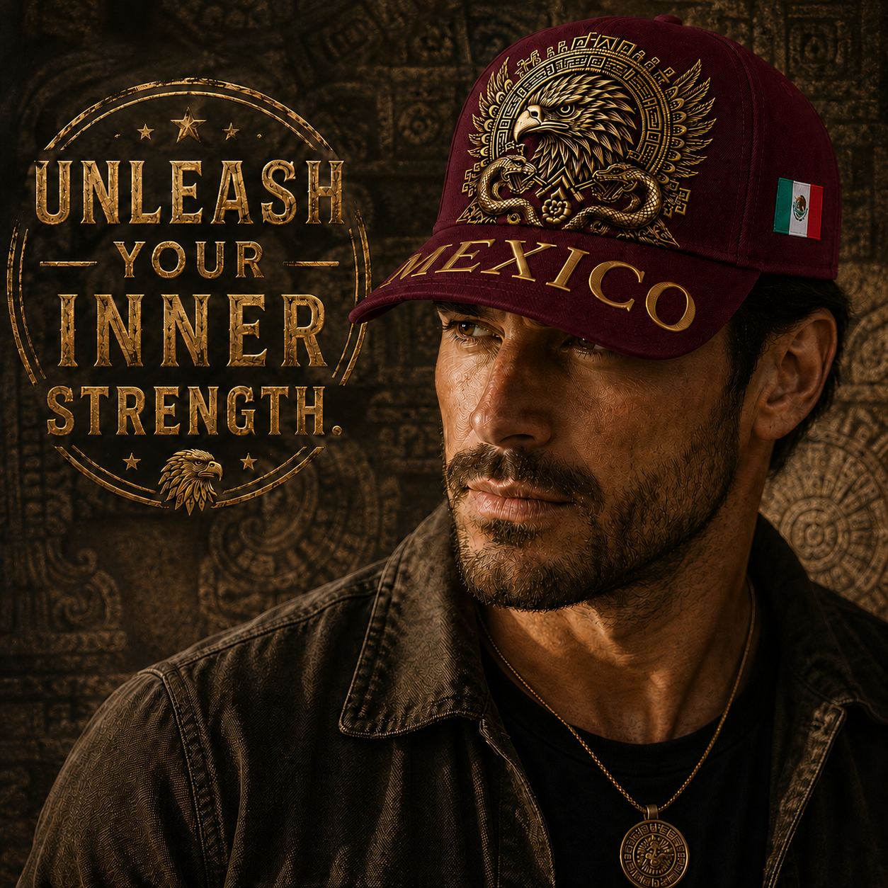 Mexico Aztec Eagle 3D Cap🧢
