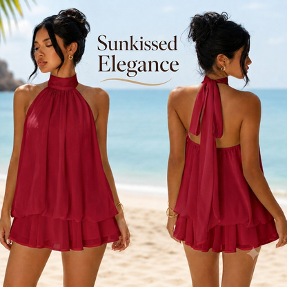 💃 Vacation Halter Backless Maxi Dress