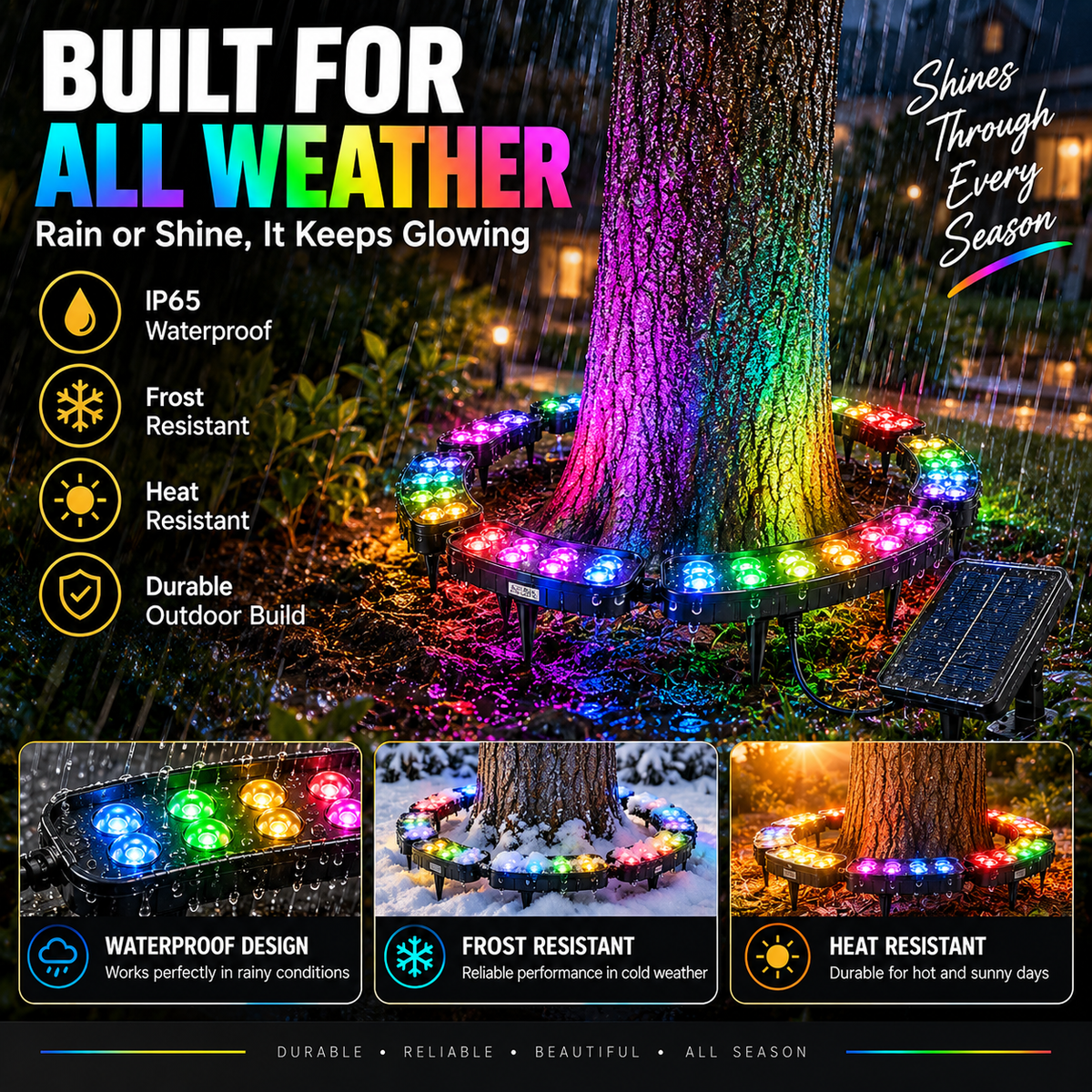 🎄 Make Every Tree Glow for Christmas – Solar RGB Landscape Ring Light💜💙💚