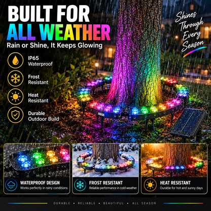 🎄 Make Every Tree Glow for Christmas – Solar RGB Landscape Ring Light💜💙💚