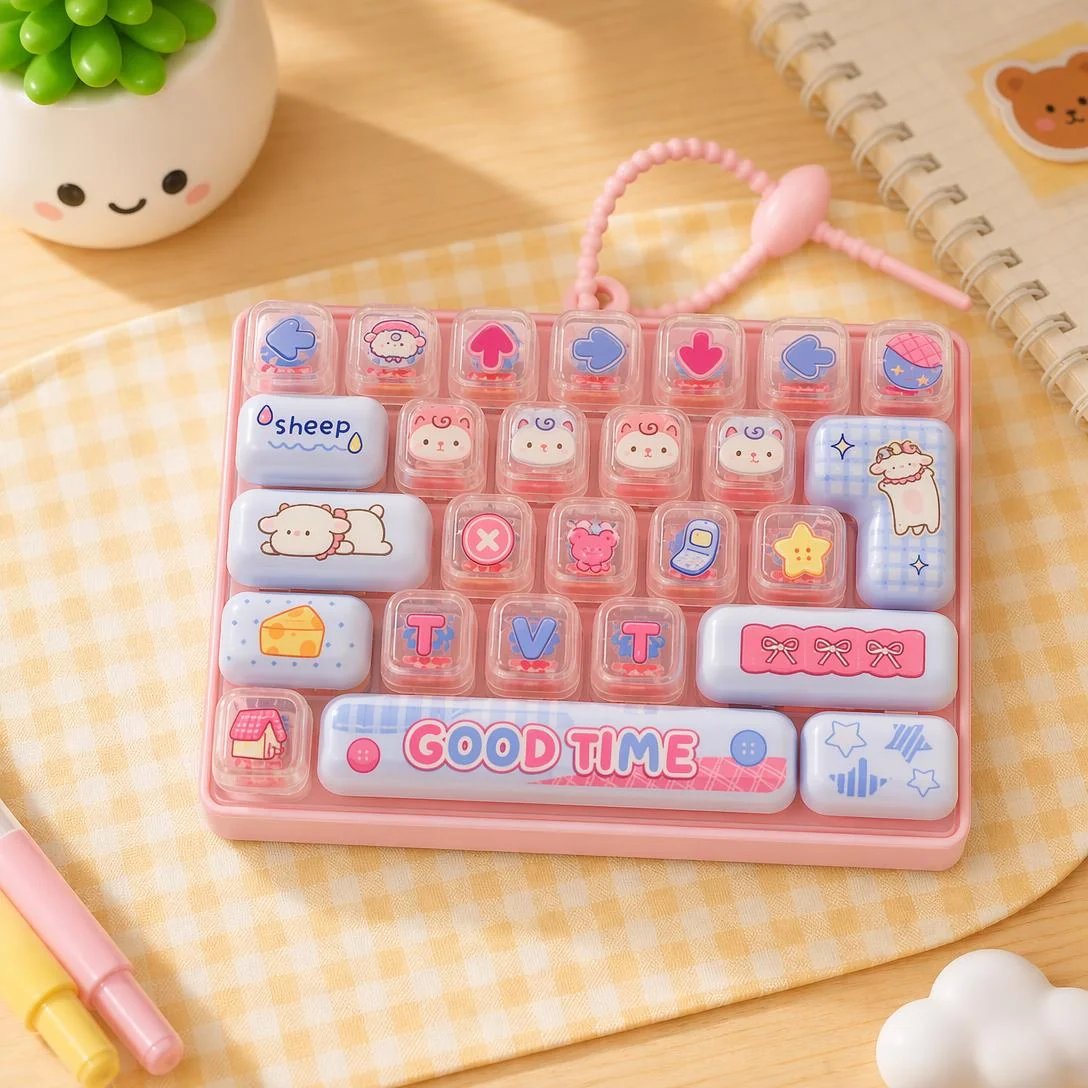 🐱26-Key Mini Fidget Keyboard Keychain