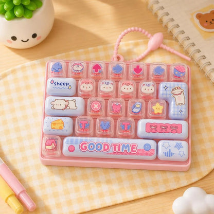 🐱26-Key Mini Fidget Keyboard Keychain