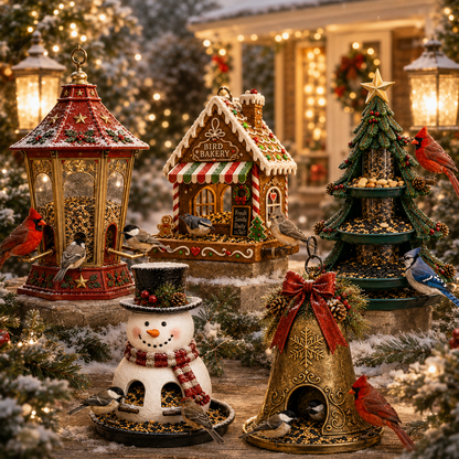 ⛄ Festive Christmas Hanging Bird Feeders – Weatherproof Wild Bird Care for Garden & Patio 🌲✨