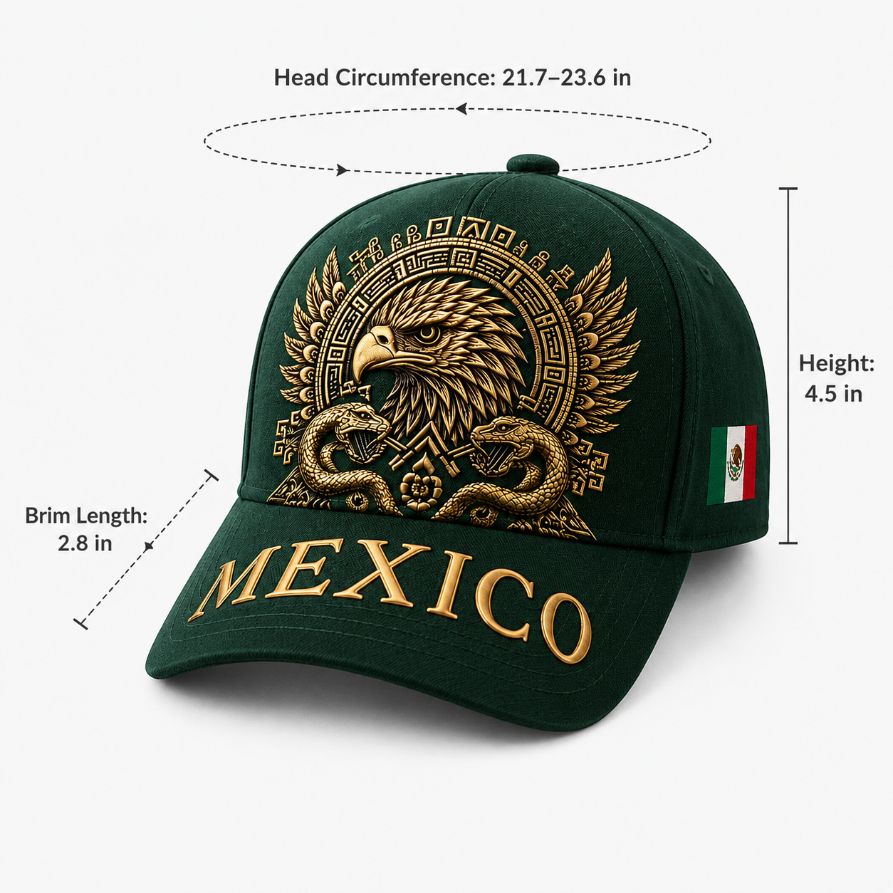 Mexico Aztec Eagle 3D Cap🧢