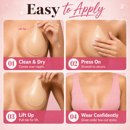 ✨ Natural Lift Invisible Breast Covers | Seamless & Reusable Nipple Pasties