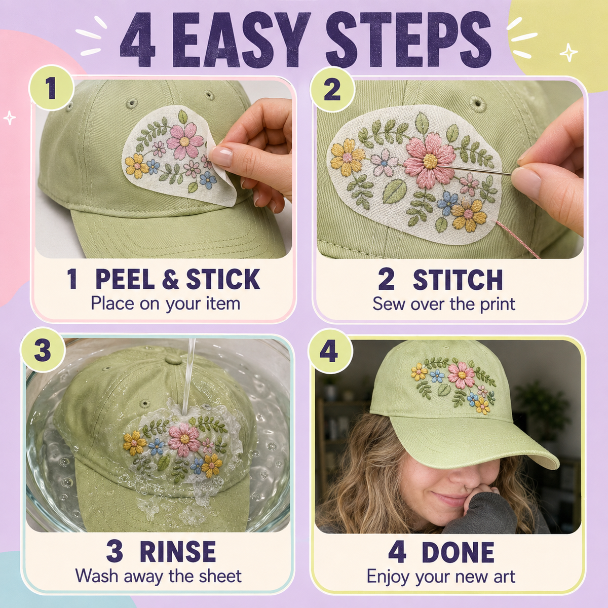 Printable Water-Soluble Sticky Embroidery Stabilizer🪡