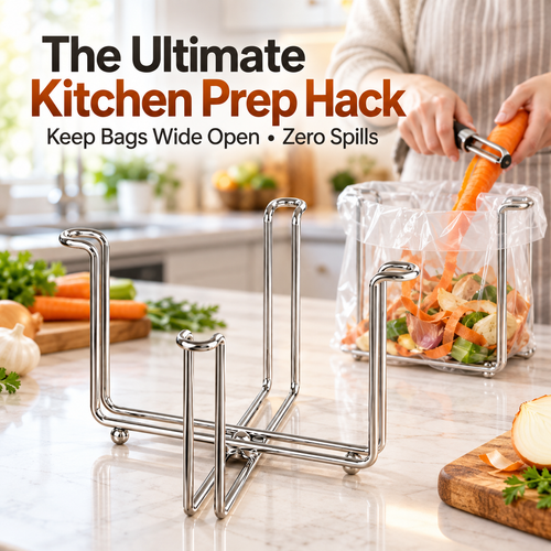 ✨ The Ultimate Foldable 304 Stainless Steel Trash Bag Holder