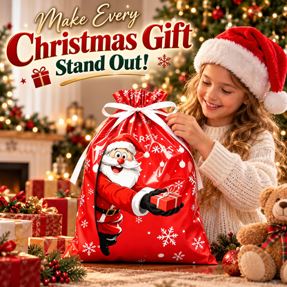 Christmas Holographic Self-Standing Drawstring Gift Bags 🎄🎁