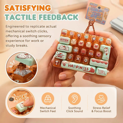🐱26-Key Mini Fidget Keyboard Keychain