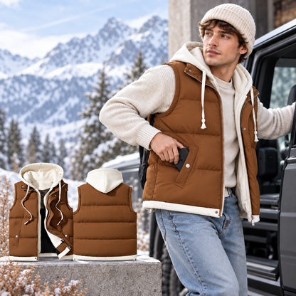 Unisex All-Day Comfort & Style: Layered Hooded Thermal Vest 🍁🕺