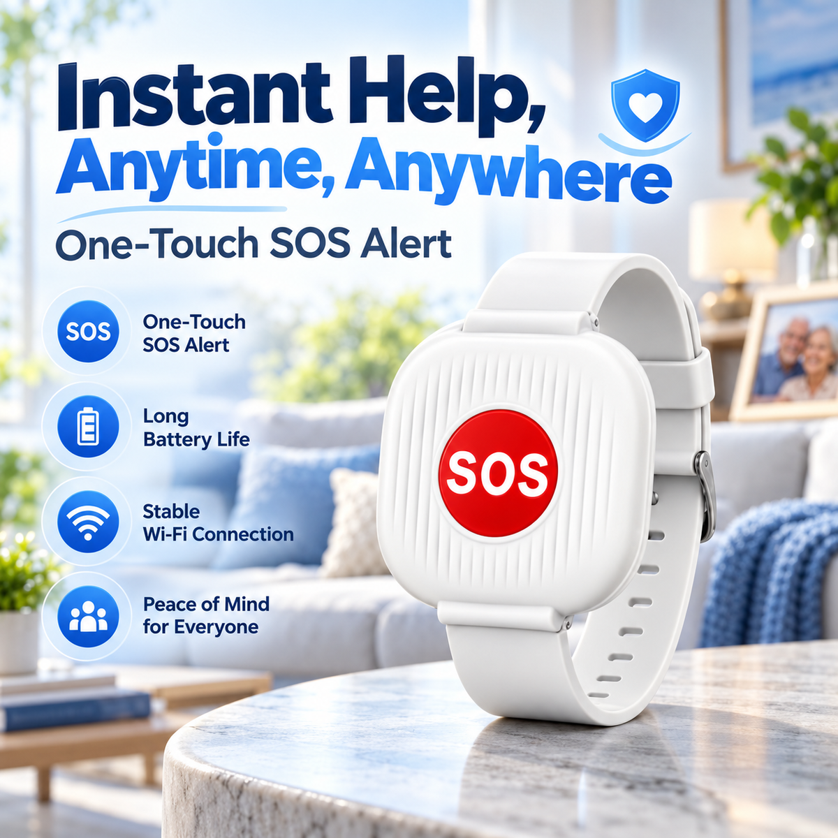 Smart WiFi SOS Emergency Button & Panic Alarm Watch🚨