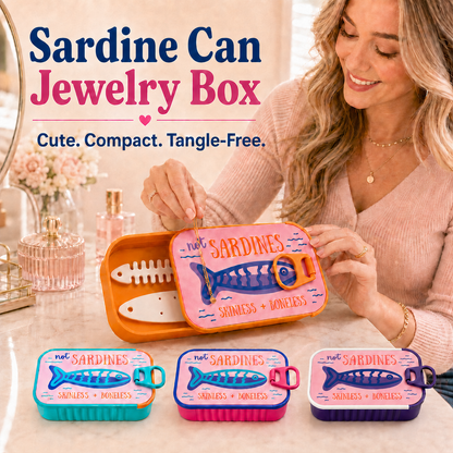 🐟 Sardine Can Daily Jewelry Case | Compact Mini Organizer