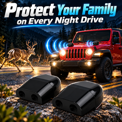 🦌 Wind-Powered Wildlife & Deer Warning Whistle for Cars