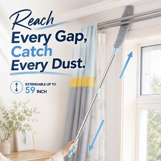 ✨ Microfiber Micro-Gap Duster with Extendable Pole