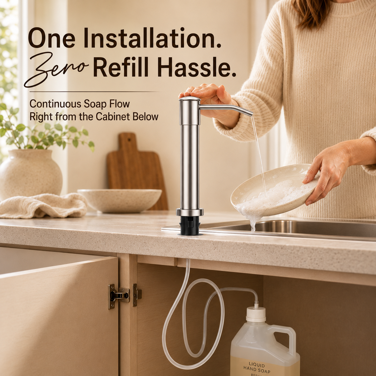 304 Stainless Steel Soap Dispenser Extension Tube Kit