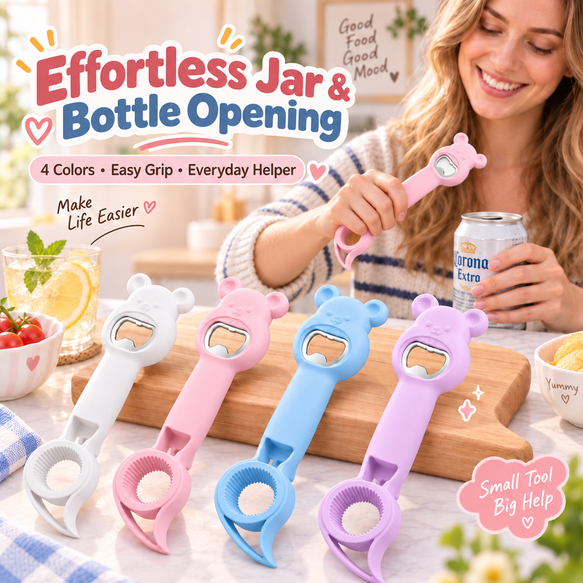 4-in-1 Cute Cartoon Multifunctional Bottle & Jar Opener 🧸