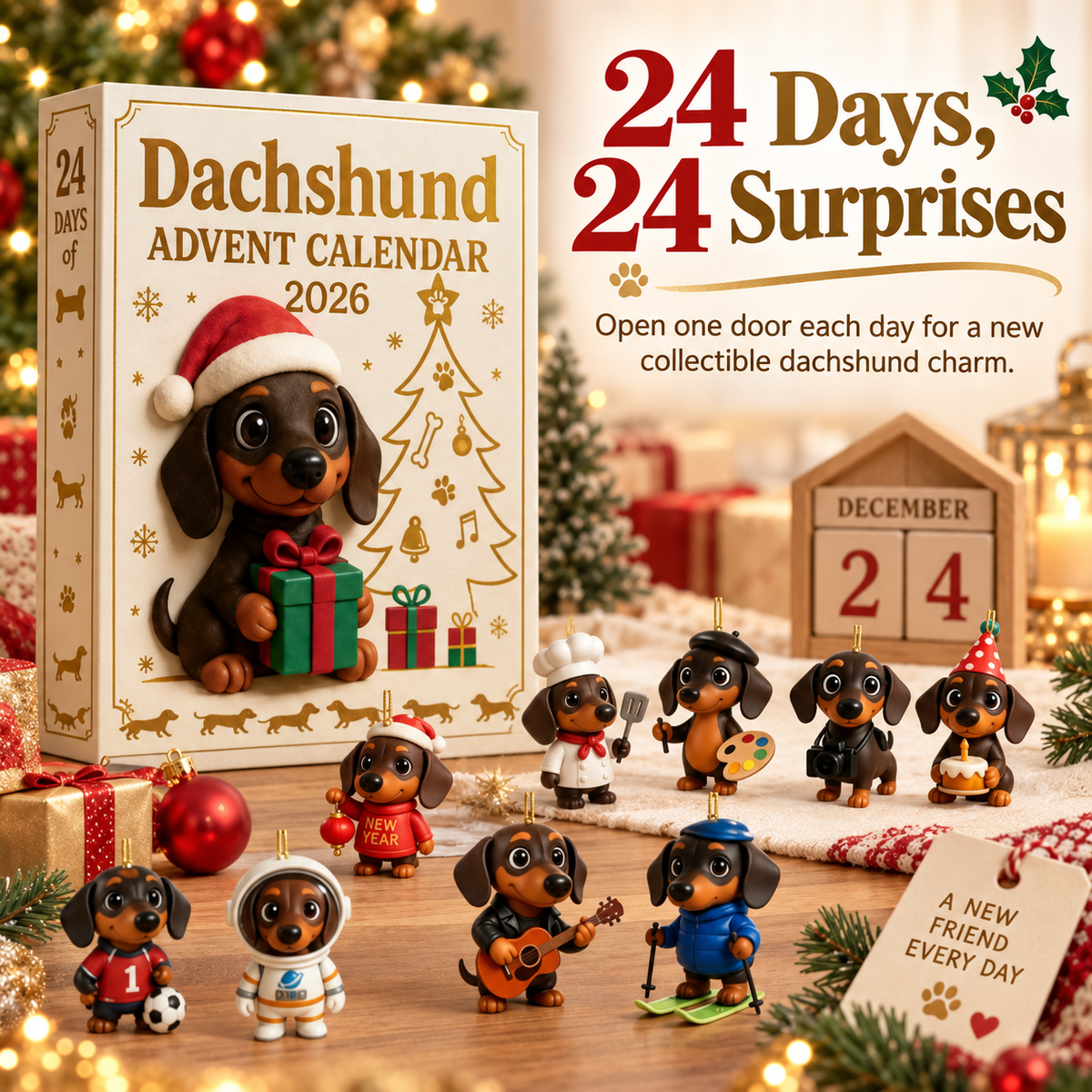 24 Days Christmas Dachshund Advent Calendar 🎄🐾