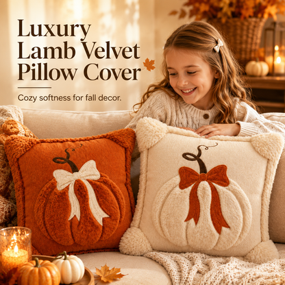 Cozy Pumpkin Bow Throw Pillow Cover 🎃 Perfect Autumn