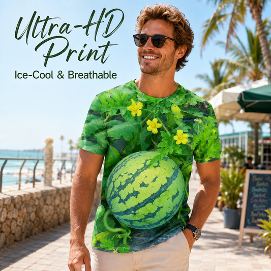 🍉 Summer Vibe 3D Watermelon Patch Graphic Tee