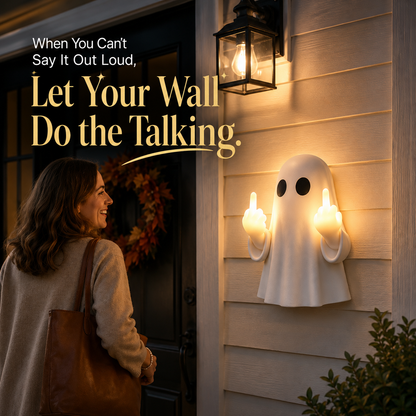 👻 Mood Off, Light On! Middle Finger Ghost Ambient Wall Light 💡