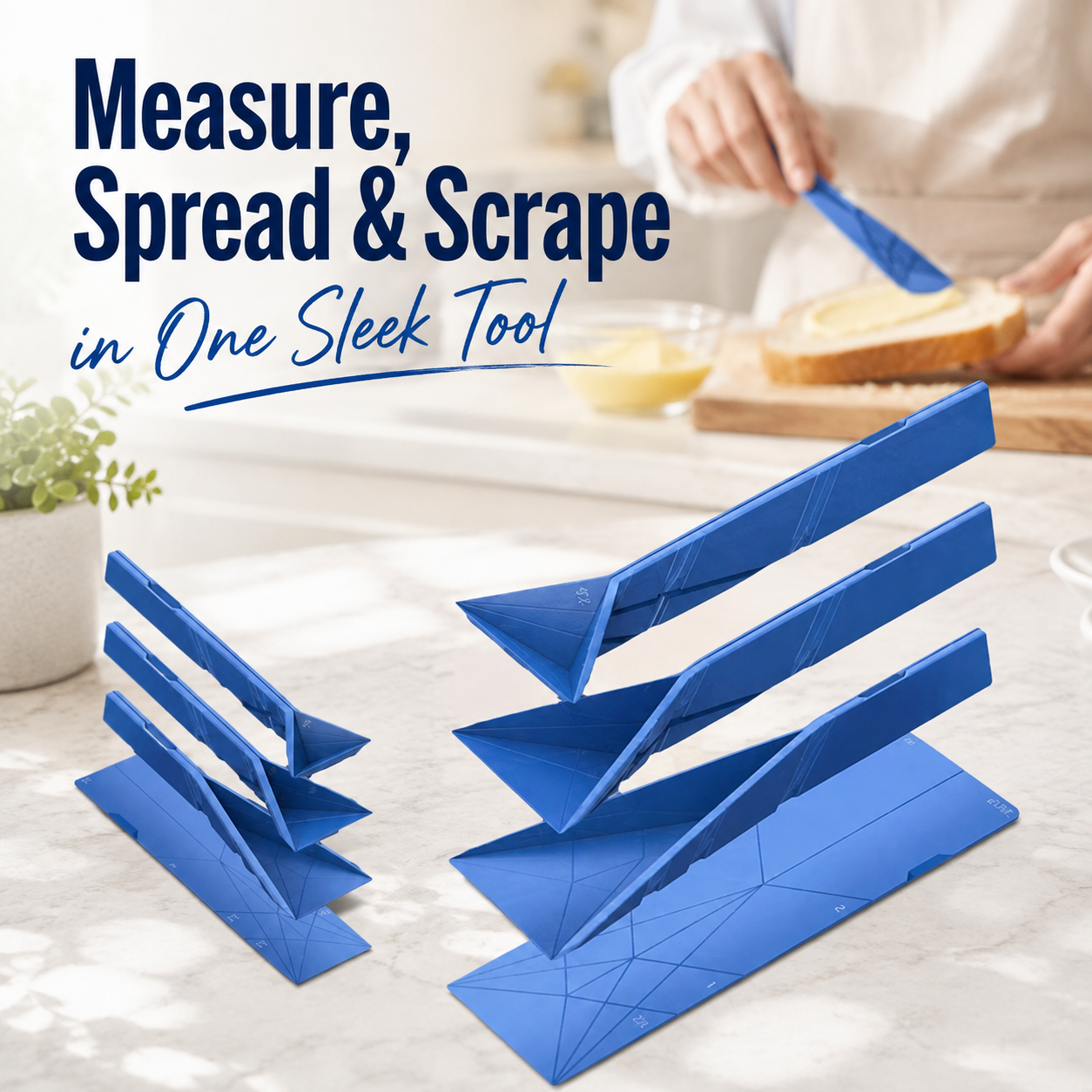 🥄 3-in-1 Foldable Silicone Measuring Spoons & Spatula Set (2-Piece Kit)