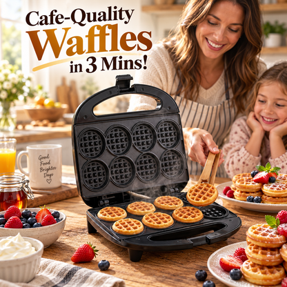 Fast Dual-Sided 8-Hole Mini Waffle Maker & Breakfast Machine 🧇😋